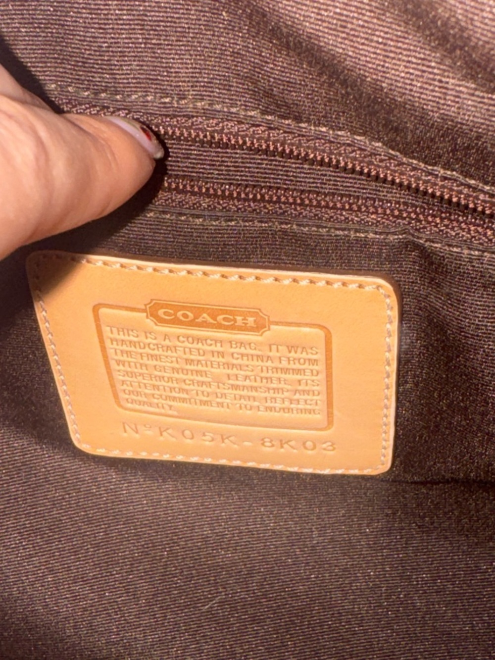 Coach Vintage Monogram Shoulder Bag in Brown and Tan Leather - Picture 3 of 4